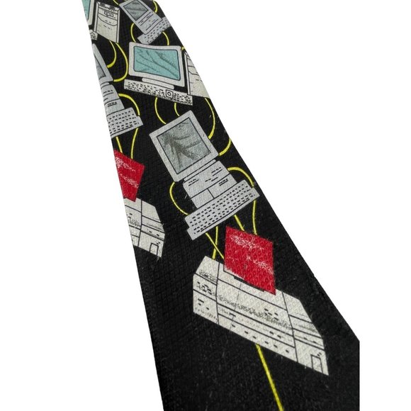 Renaissance Desktop Computer Mouse Byte Tech Techy Geek Necktie Neck Tie 58" - Picture 4 of 9